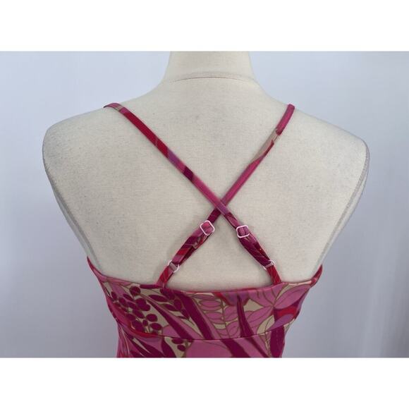 90s Y2K Vintage Express Floral Pink Spaghetti Strap Sundress Groovy Dress 5/6 - Picture 7 of 10